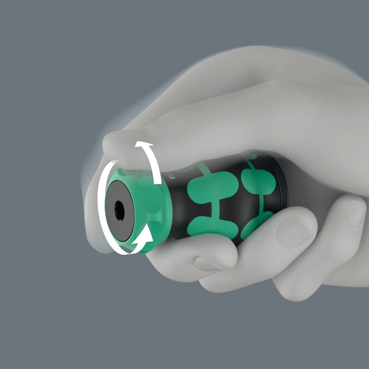 Wkrętak Kraftform Kompakt Stubby Magazin RA 4; 6 części Wera - Mechanizm zapadkowy umożliwia „pokręcanie”