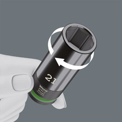 Zestaw narzędzi do wymiany kół samochodowych Click-Torque Lock C 3 Set 1 Wera - swobodnie obracająca się tulejka z tworzywa sztucznego