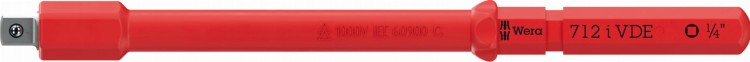 Adapter Kraftform Kompakt A VDE 712 i; izolowany; do kluczy nasadowych 1/4"; 1/4" x 154 mm Wera - 1