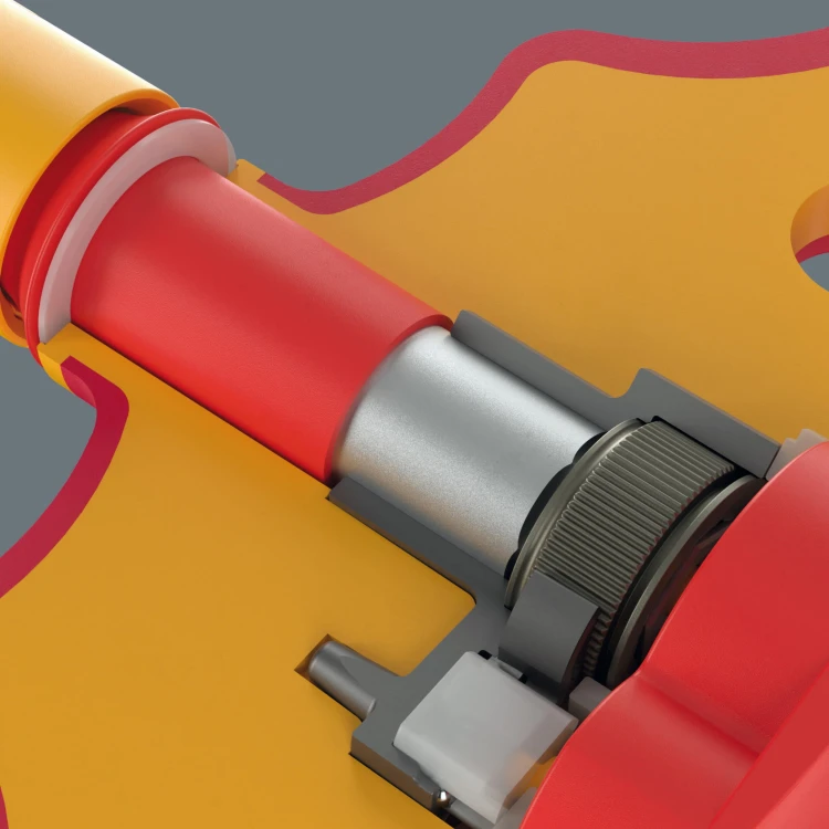 Adapter z rękojeścią poprzeczną 410 i VDE B RA izolowany VDE z funkcja grzechotki do kluczy nasadowych 3/8"; 3/8" x 130 mm Wera - Mechanizm zapadkowy w rękojeści