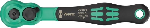 Grzechotka 1/4" Zyklop Comfort 8010 A, z przełącznikiem zmiany kierunku pracy, 1/4" x 144 mm Wera
