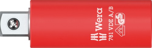 Adapter VDE 781 A/B, izolowany, 1/4", 781 A/B VDE x 3/8 x 56 mm x 1/4" Wera