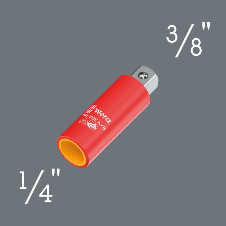 Adapter VDE 781 A/B, izolowany, 1/4", 781 A/B VDE x 3/8 x 56 mm x 1/4" Wera - Adapter z 1/4" na 3/8"