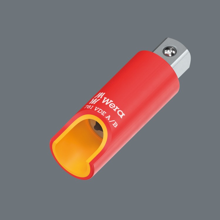 Adapter VDE 781 A/B, izolowany, 1/4", 781 A/B VDE x 3/8 x 56 mm x 1/4" Wera - Większe bezpieczeństwo