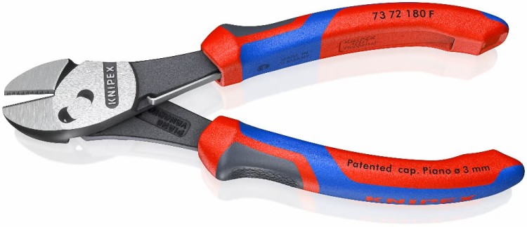 Szczypce tnące boczne (obcinaczki) wzmocnione ze sprężyną, rękojeści dwukomponentowe Knipex TwinForce 73 72 180 F - 3