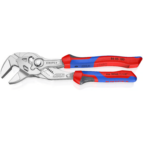 Szczypce-klucz nastawne do śrub i nakrętek, rękojeści dwukomponentowe Knipex 86 05- 2