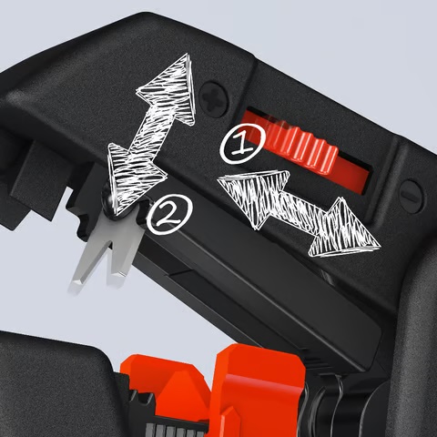 Ściągacz izolacji z przewodów 0,2-6,0 mm2 samonastawny Knipex 12 62 180 - 2