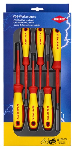 Zestaw wkrętaków izolowanych 6-cz. VDE SL Knipex - 1