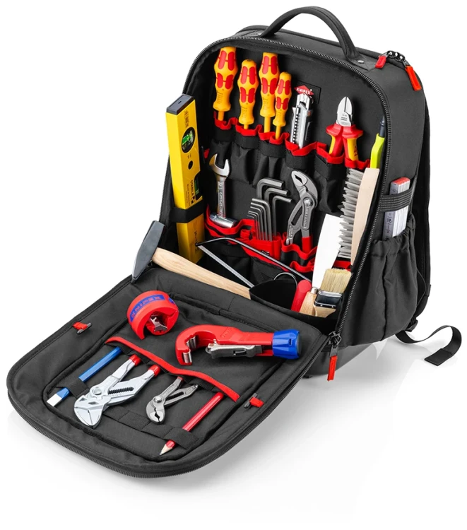 Plecak narzędziowy Modular X15 do zastosowań w branży sanitarnej z wyposażeniem Knipex 00 21 51 HK S -1