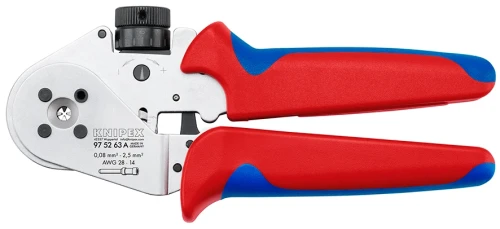 Szczypce zagniatające (praska) do styków wtykowych bez pozycjonera Knipex 97 52 63 A - 1