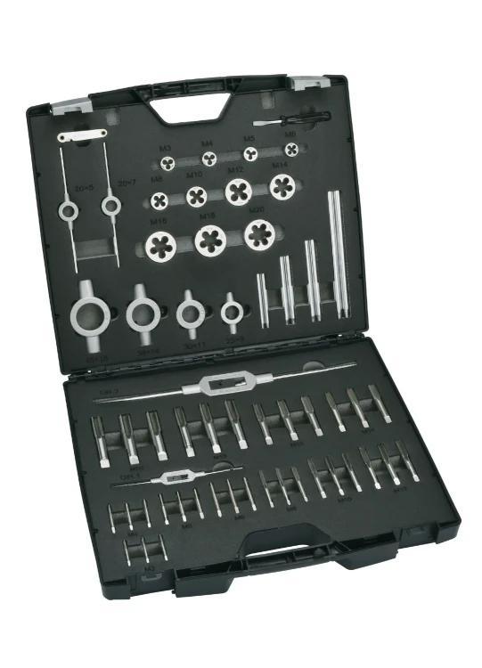 Zestaw narzędzi do gwintowania (drobnozwojne) do metalu w zestawie 59-cz, MF3 - MF20 HSS DIN 13, Basic DKM 4700-0087