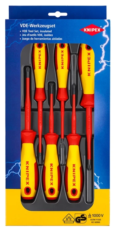 Zestaw wkrętaków izolowanych 6-cz. VDE SL Knipex - 2