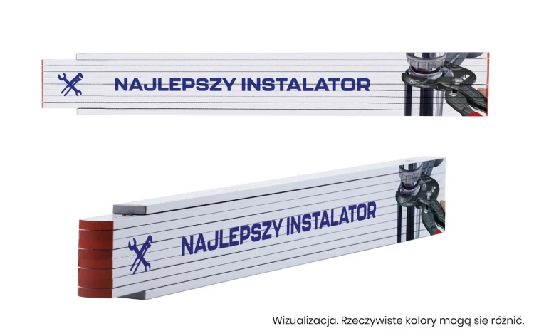 Miara drewniana składana 2 m, z nadrukiem Najlepszy Instalator Stabila CAR-34