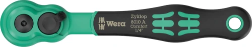 Grzechotka 1/4" Zyklop Comfort 8010 A, z przełącznikiem zmiany kierunku pracy, 1/4" x 144 mm Wera