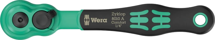 Grzechotka 1/4" Zyklop Comfort 8010 A, z przełącznikiem zmiany kierunku pracy, 1/4" x 144 mm Wera