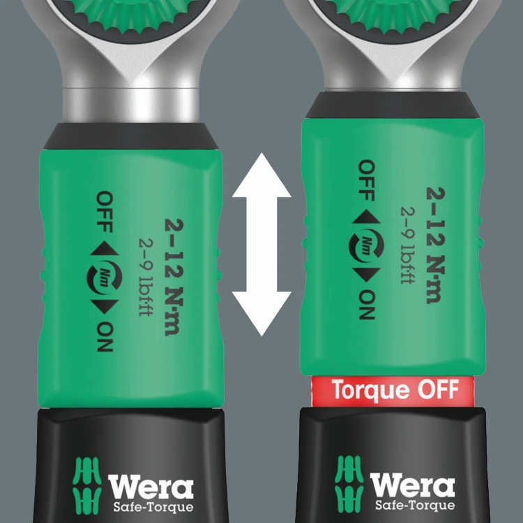 Klucz dynamometryczny Safe-Torque A 2 Set 1; z gniazdem zabierakowym sześciokątnym 1/4"; 2-12 Nm; 23 części Wera - Funkcja Torque Lock