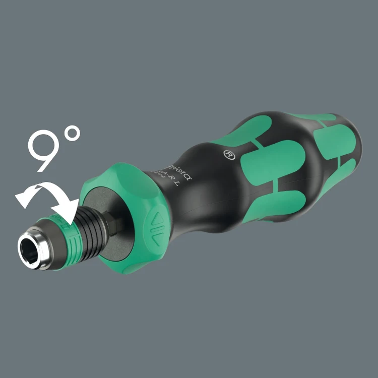 Rękojeść z uchwytem do bitów 838 RA-R L; z funkcją grzechotki; 1/4"; 1/4" x 140 mm Wera - Drobne uzębienie