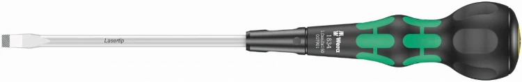 Wkrętak do śrub z nacięciem prostym (z rowkiem); warsztatowy; z rękojeścią kulistą Kraftform Ball-Grip 1834; 1 x 6 x 150 mm Wera