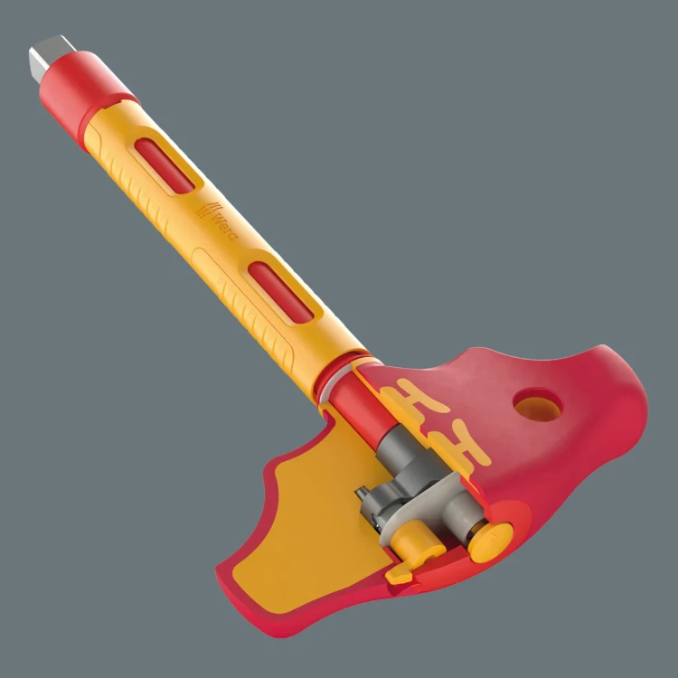 Adapter z rękojeścią poprzeczną 410 i VDE B RA izolowany VDE z funkcja grzechotki do kluczy nasadowych 3/8"; 3/8" x 130 mm Wera