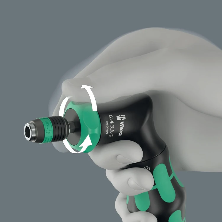 Rękojeść Kraftform Kompakt Pistol RA-R 2; 13 części Wera - Mechanizm zapadkowy umożliwia „pokręcanie”