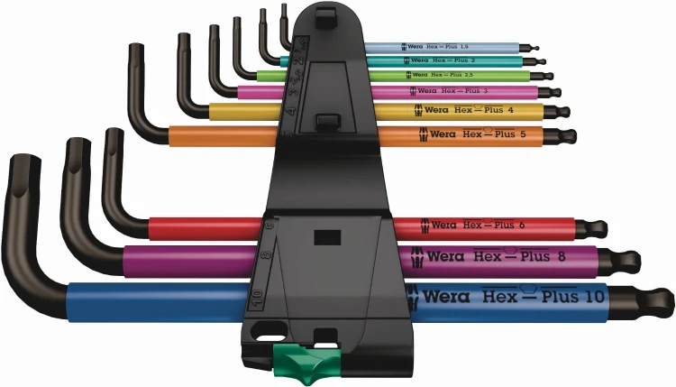 Zestaw kluczy trzpieniowych z końcówką kulistą 950/9 Hex-Plus Multicolour 1 BlackLaser; metrycznych; 9 części Wera - 2