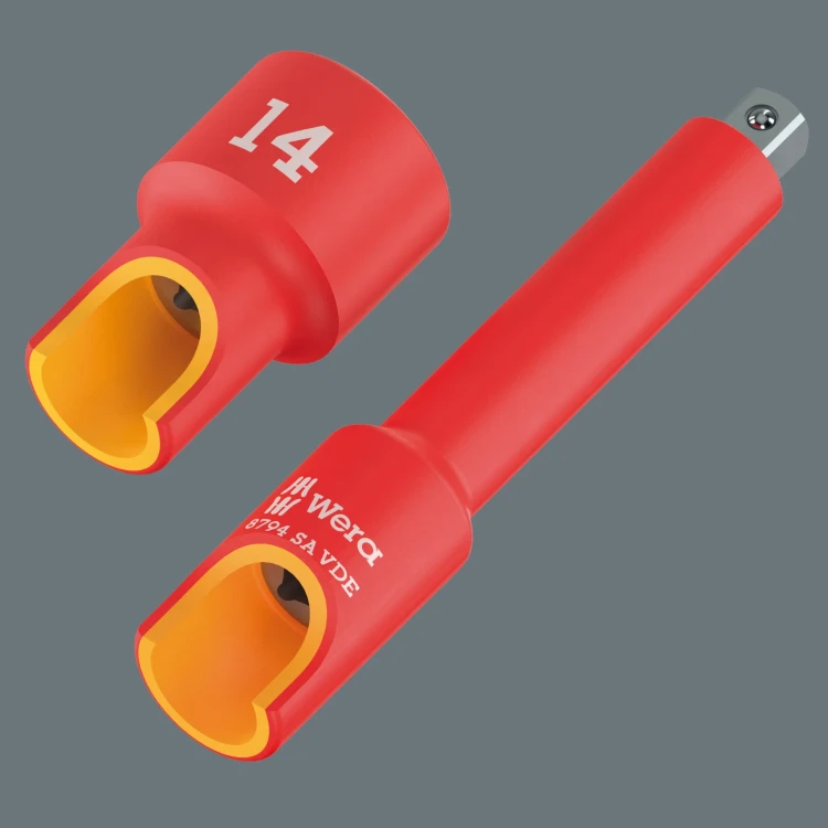 Przedłużka 8794 SA VDE Zyklop; izolowana; krótka; 1/4"; 1/4" x 91 mm Wera - dwukomponentowa izolacja, większe bezpieczeństwo