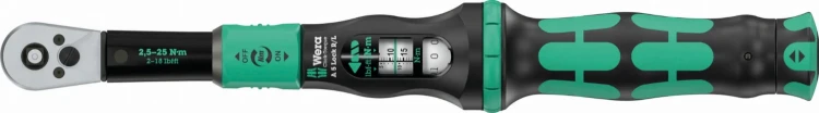 Klucz dynamometryczny Click-Torque A 5 R/L; nastawny z przekładanym zabierakiem czworokątnym (1/4") 1/4" x 2.5-25 Nm Wera