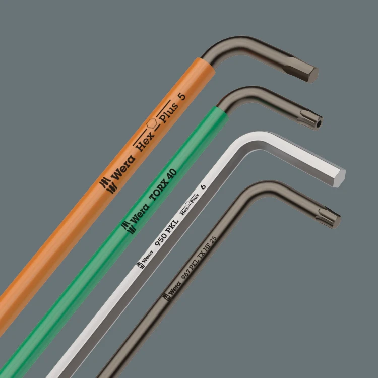 Zestaw kluczy trzpieniowych TORX® BO Multicolour 967/9 TX BO ; BlackLaser z magnetyzerem; 9 części Wera - Oznaczenie wielkości