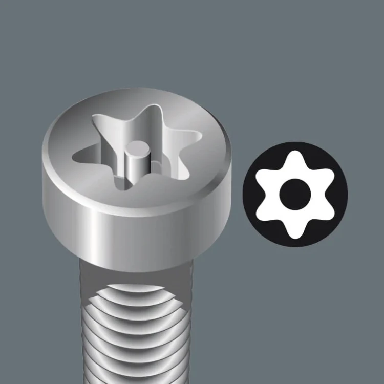 Zestaw kluczy trzpieniowych TORX® BO Multicolour 967/9 TX BO ; BlackLaser z magnetyzerem; 9 części Wera