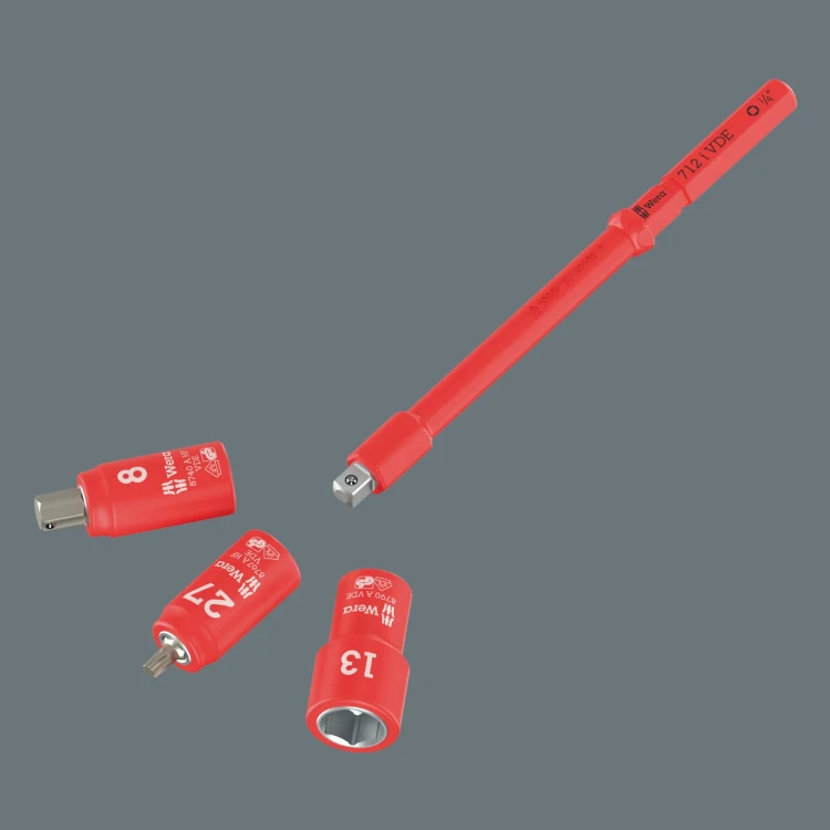 Adapter Kraftform Kompakt A VDE 712 i; izolowany; do kluczy nasadowych 1/4"; 1/4" x 154 mm Wera  - Do izolowanych kluczy nasadowych