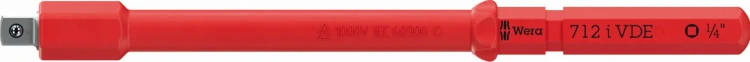 Adapter Kraftform Kompakt A VDE 712 i; izolowany; do kluczy nasadowych 1/4"; 1/4" x 154 mm Wera