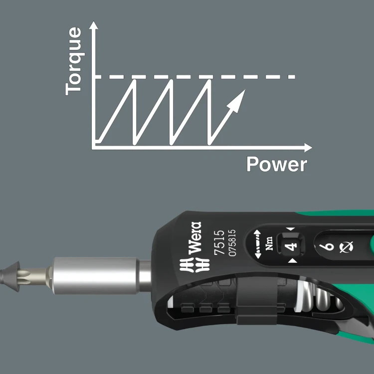 Wkrętak dynamometryczny Kraftform Safe-Torque Speed 7515; 2-6 Nm; 1/4" x 2;0 Nm x 3;0 Nm x 4;0 Nm x 5;0 Nm x 6;0 Nm x 147.5 mm Wera - Słyszalny i wyczuwalny mechanizm