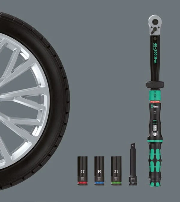 Zestaw narzędzi do wymiany kół samochodowych Click-Torque Lock C 3 Set 1 Wera