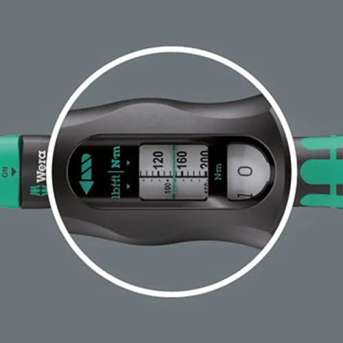 Zestaw narzędzi do wymiany kół samochodowych Click-Torque Lock C 3 Set 1 Wera - Łatwe ustawianie i zabezpieczanie żądanej wartości momentu obrotowego; możliwość odczytu na skali głównej i precyzyjnej