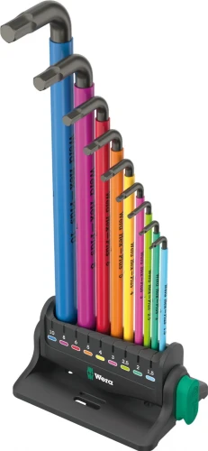 Zestaw kluczy trzpieniowych 950/9 Hex-Plus Multicolour 3; metrycznych; BlackLaser; 10 części Wera- 1