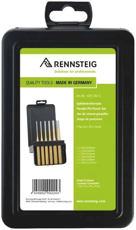 Wybijaki walcowe zestaw 6 cz. w metalowej kasecie Rennsteig - 5