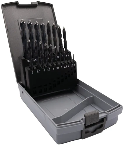 Wiertła do metalu 1,0-10,0 mm w zestawie 19-cz. DIN 338 HSS METAL HEAD KP 19 Alpen