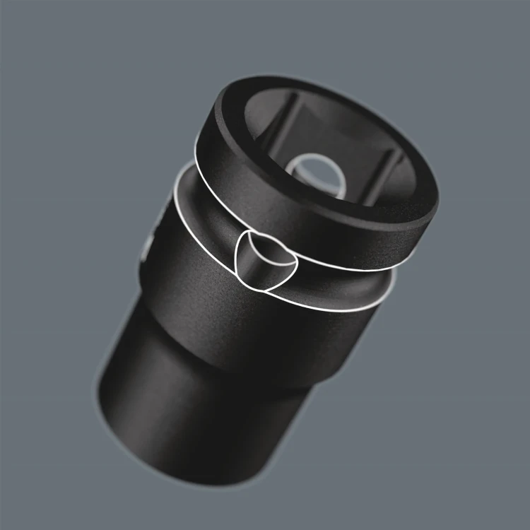 Klucz dynamometryczny Click-Torque C 3 Set 2 do wykonywania połączeń śrubowych w betonie; 40-200 Nm; 11 części Wera - Otwór poprzeczny i rowek pierścieniowy