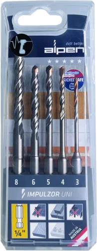 Wiertło uniwersalne 3,0-8,0 mm w zestawie IMPULZOR UNI Alpen - 1