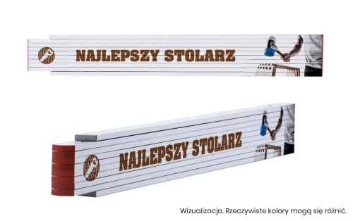 Miara drewniana składana 2 m, z nadrukiem Najlepszy Stolarz Stabila CAR-35