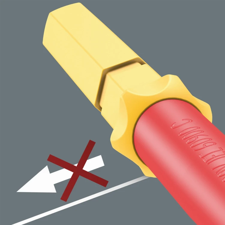 Rękojeści oraz trzpienie izolowane Kraftform Kompakt VDE 16 extra slim 1 Tool Finder, 16 - cz. Wera - sześciokątny kołnierz zabezpiecza przed uciążliwym staczaniem się narzędzia