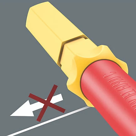 Rękojeści oraz trzpienie izolowane Kraftform Kompakt VDE 16 Universal 1 Tool Finder 16 - cz. Wera - sześciokątny kołnierz zabezpiecza przed uciążliwym staczaniem się narzędzia