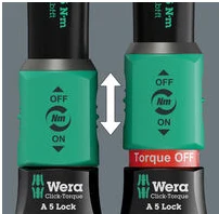 Klucz dynamometryczny Click-Torque Lock A 6, nastawny z grzechotką Wera - Funkcja Torque Lock