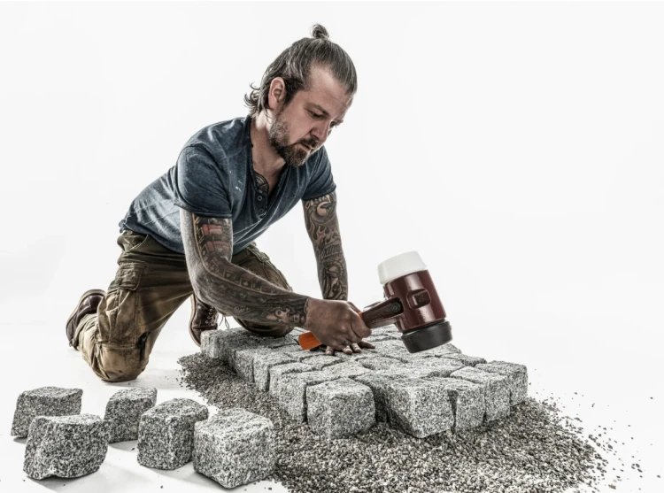 Młotek SIMPLEX z końcówkami z gumy "Stand-Up" i superplastiku z krótkim trzonkiem Halder 3027