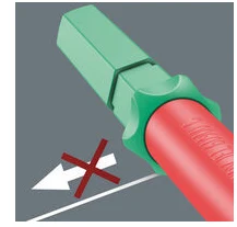 Wymienny trzpień izolowany Kraftform Kompakt VDE 67 iS TORX® Take it easy Wera - Sześciokątny kołnierz zabezpiecza przed uciążliwym staczaniem się narzędzia z miejsca pracy