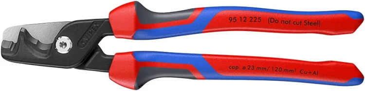Nożyce do cięcia kabli i przewodów, rękojeści trzykomponentowe StepCut® XL Knipex 95 12 225 - 2