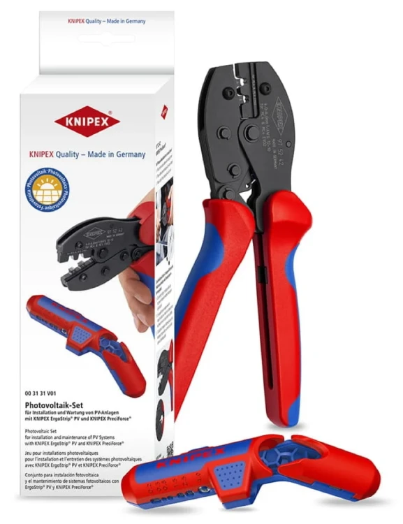 Zestaw ściągacz Ergo Strip PV oraz szczypce dźwigniowe PreciForce do instalacji fotowoltaicznej Knipex 00 31 31 V01 SB - 2