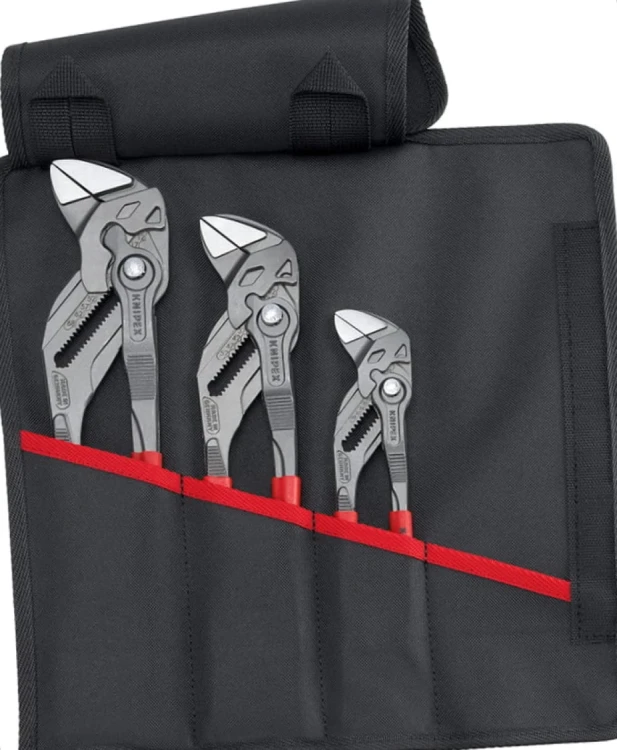 Zestaw szczypce-klucz nastawne do śrub i nakrętek PCW, 3-cz. Knipex 00 19 55 S11