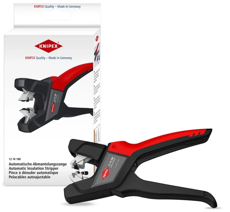 Ściągacz izolacji od 4,4 do 7,5 mm samonastawny 175 mm Knipex 12 74 180 - 9