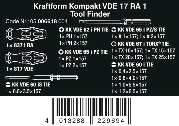 Rękojeść z funkcją grzechotki z trzpieniami wymiennymi Kraftform Kompakt VDE 837 i RA Wera
